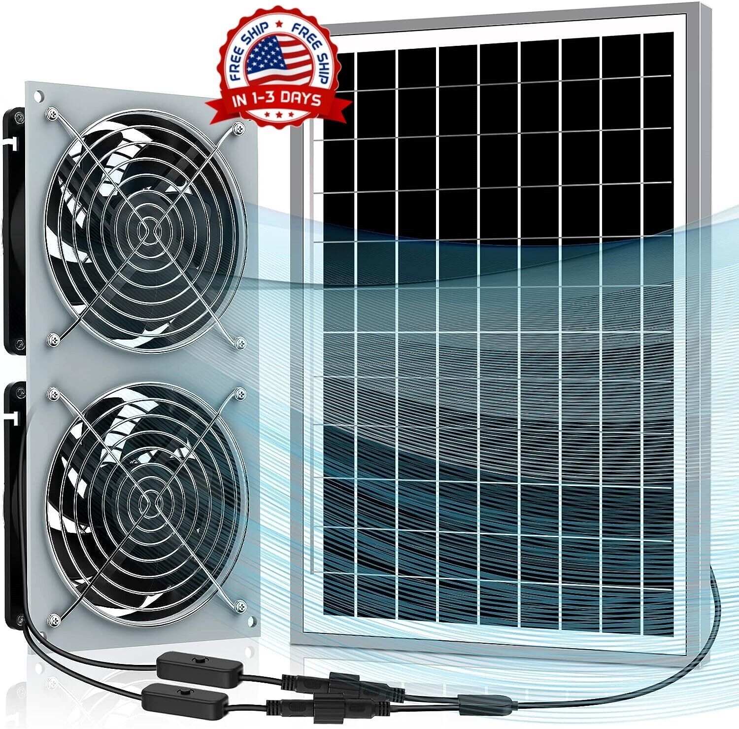 Ventilador Energia Solar Mini Ventilador 15W Invernadero Refrigeracion Escape
