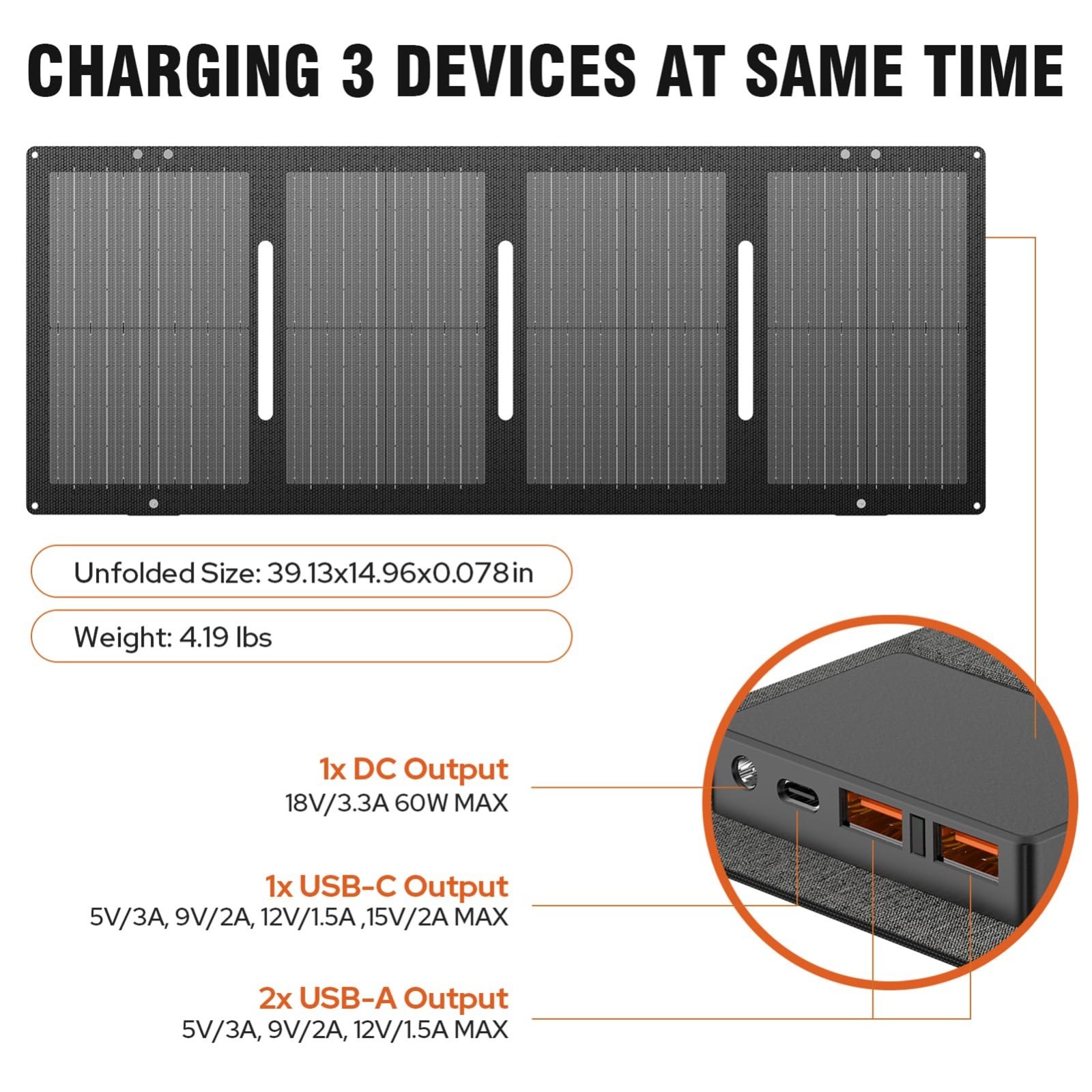 300W Portable Solar Generator & 60W Foldable Solar Panel, 280Wh Power Station fo