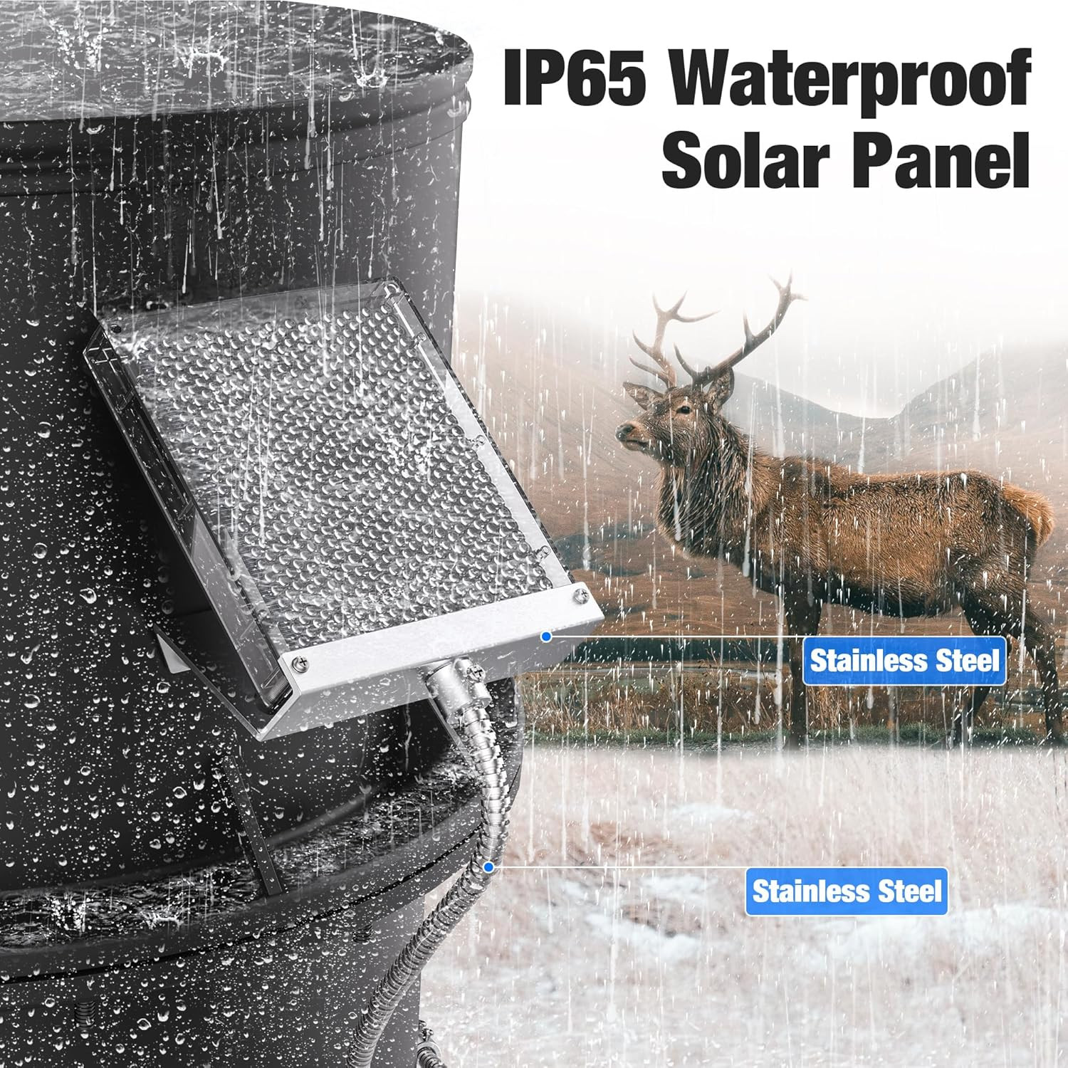 6V Solar Panel Battery Charger for Deer Feeder, 1.7W Waterproof Solar Panel with