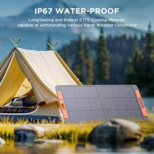 Portable Solar Panel with Solar Angle Guide,23.5% Efficiency Foldable 100W