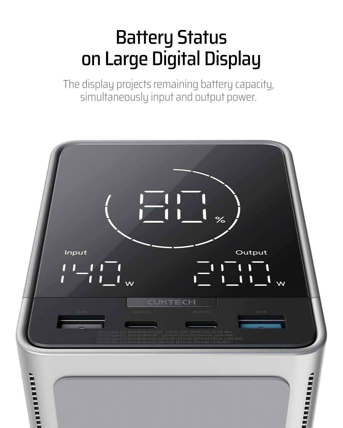 30 140W Power Bank Station 40,000mAh(4S1P), 144Wh Portable Power Station for …