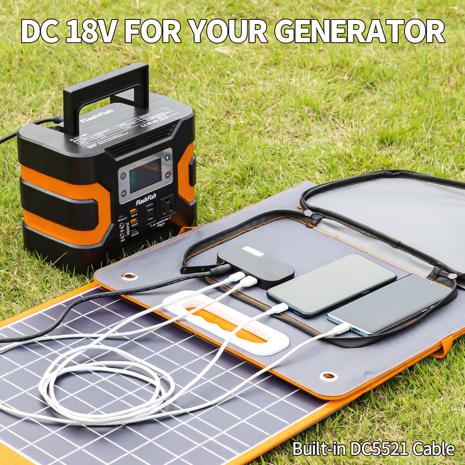 FlashFish 200W 151Wh Portable Power Station & 60W 18V Foldable Solar Panel A5M0
