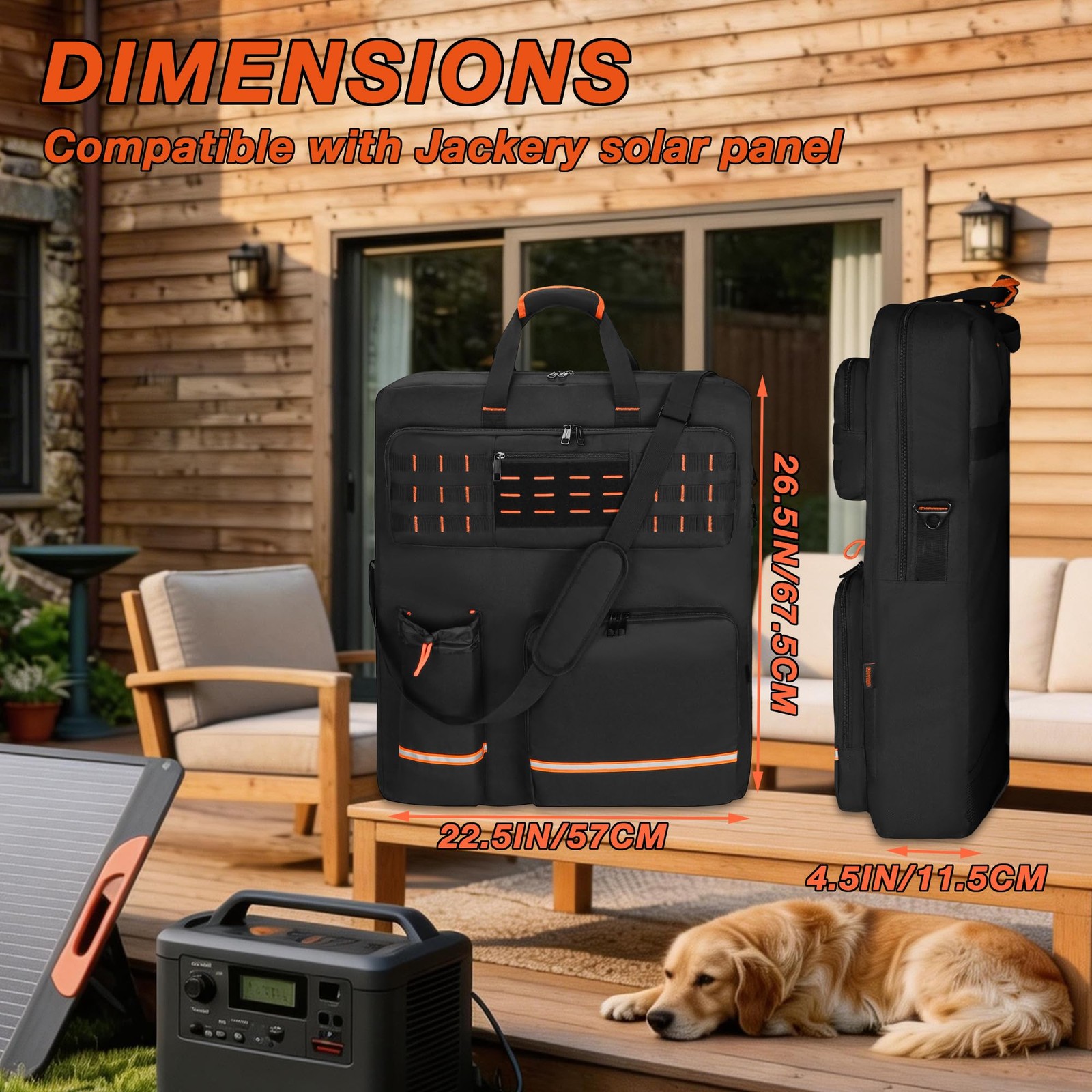 Solar Panel Storage Bag with 2 Jackery SolarSaga 100W 100X 200W, Padded Trave…