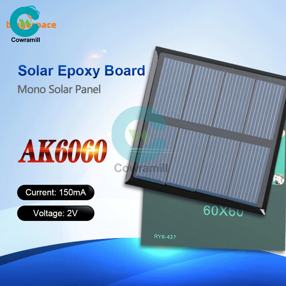 2V/5V/6V/12V Monocrystalline Solar Panel Module For Motor Toys Lawn Lamp New