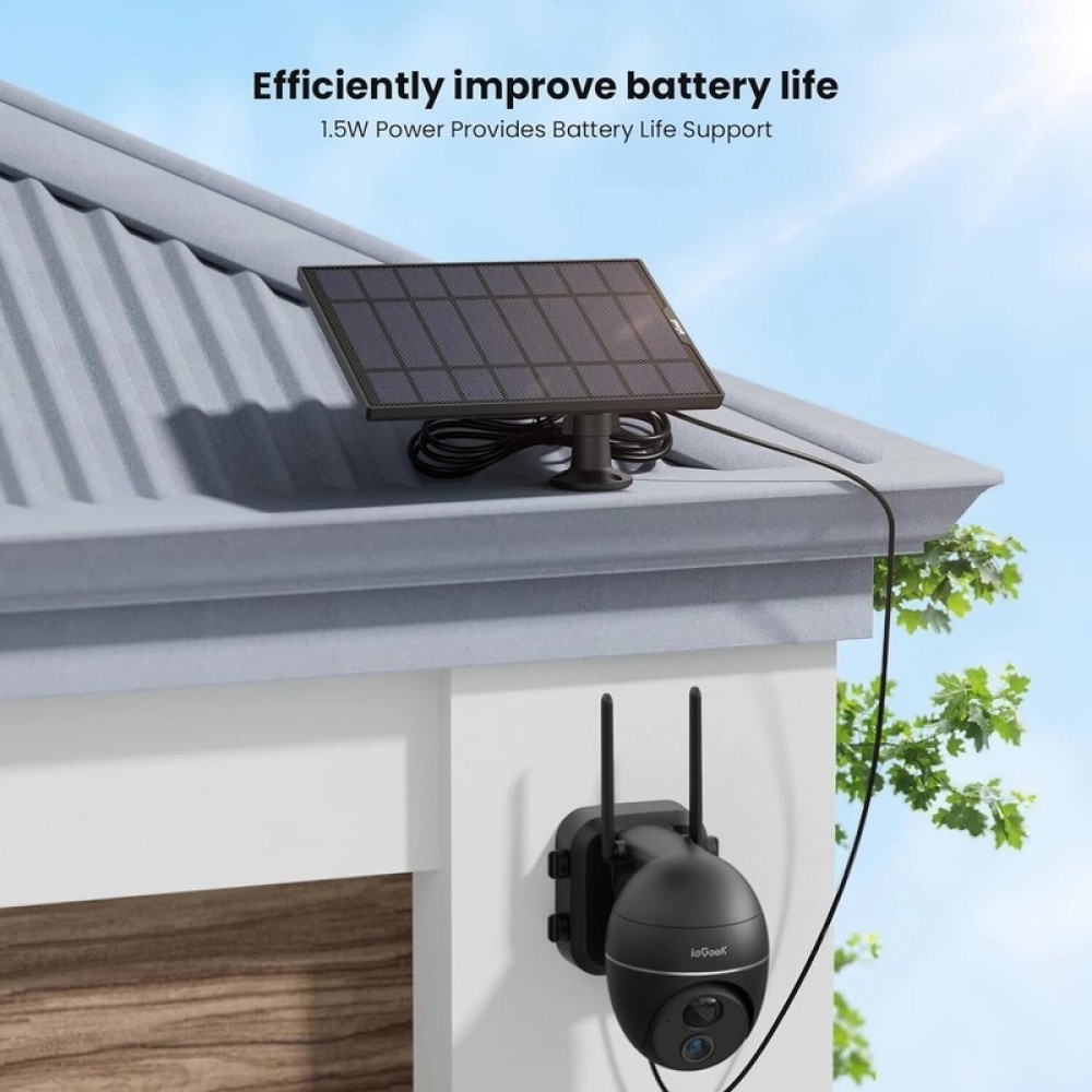 ieGeek Solar Charger for Wireless Security Cameras TYPE-C Port, Plug & Play