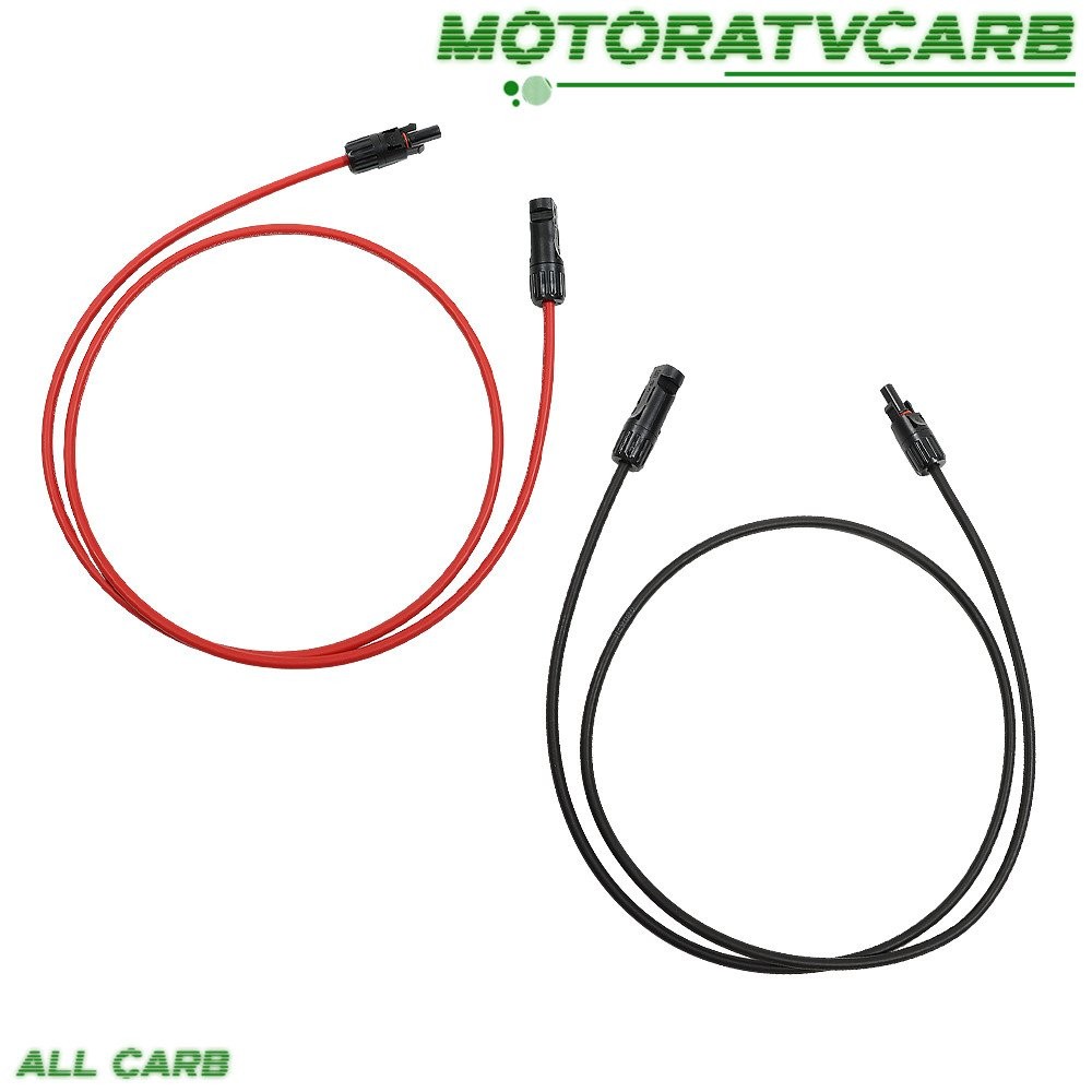 ALL-CARB 1 Pair Black + Red Solar Panel Extension Cable Wire Connector 12/10 AWG