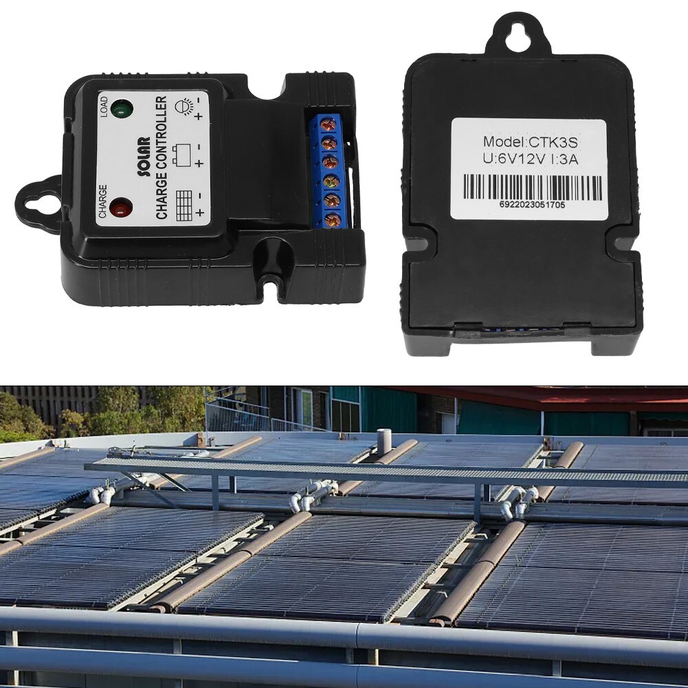 6V/12V Solar Charge Controller 3A PWM Solar Panel Battery Charger USB Regulator