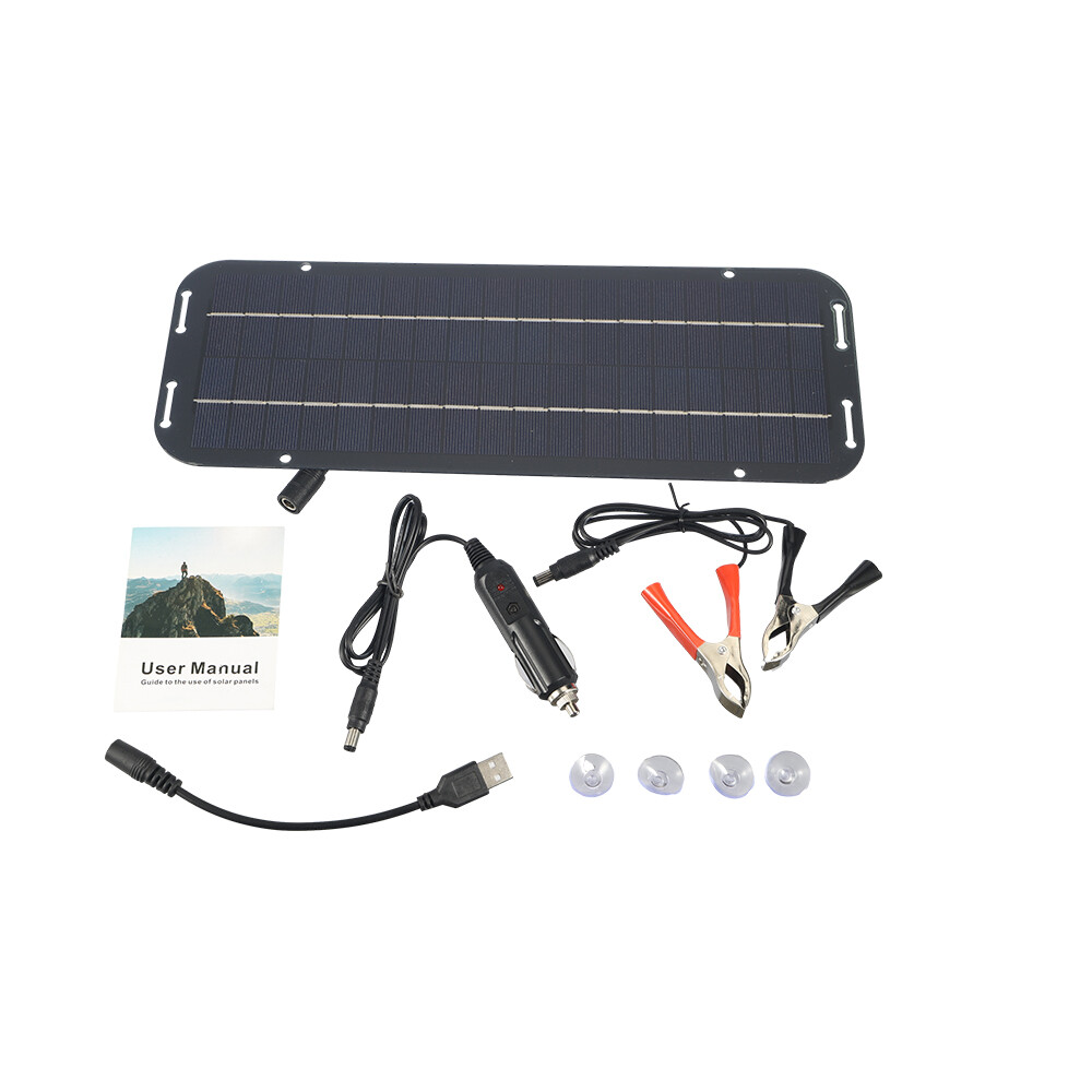 30W Solar Panel 12V Trickle Charger Battery Charger Kit Black For Boat Car RVs