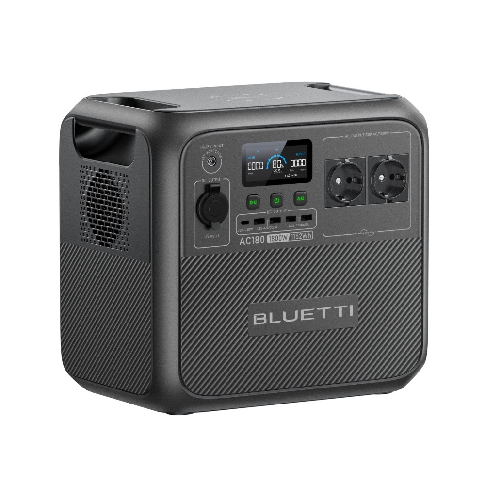 BLUETTI AC180 1152Wh Portable Power Station+Optional Solar Panel Off-Grid Use