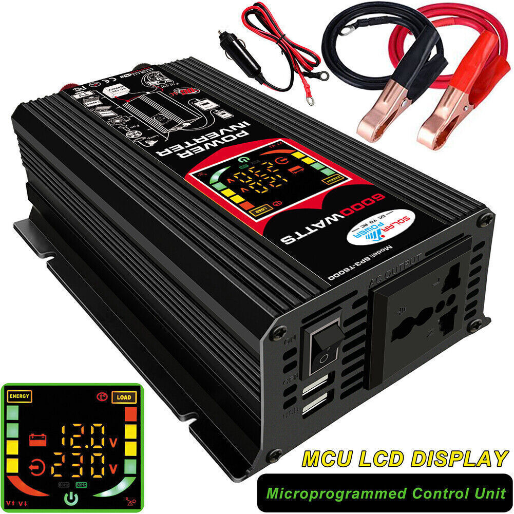 6000W Complete Solar Panel Kit Solar Power Generator 100A Home 110V/220V System