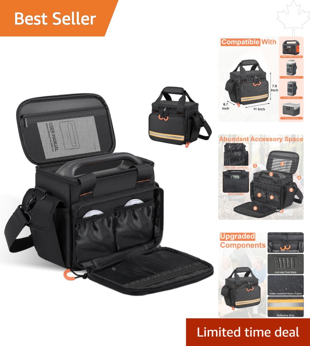 Water-Resistant Portable Power Station Bag for Jackery 160/240/300 – Compact …