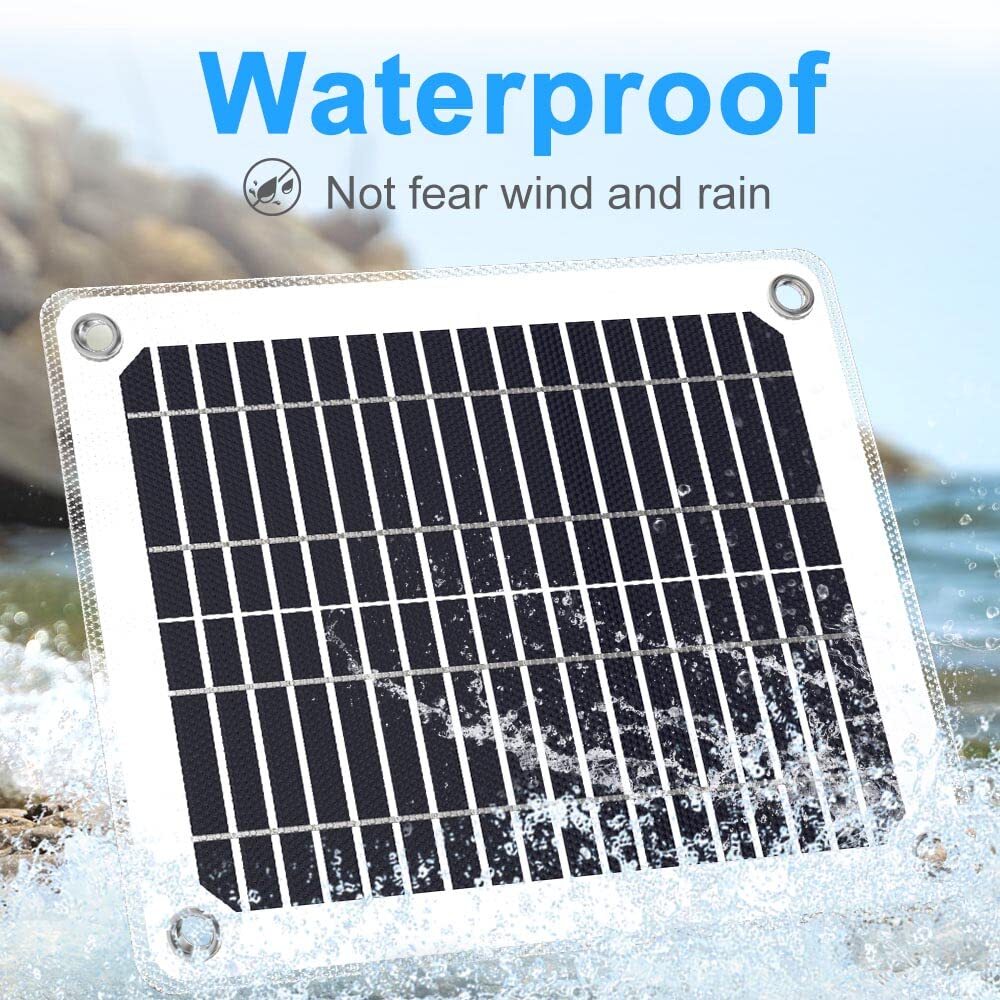Solar Battery Charger Maintainer 5W 12V Portable Waterproof Solar Panel Trick…