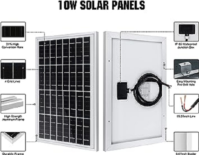 Solar 12V Charger Battery Car 10W Panel Maintainer ECO-WORTHY Trickle Kit Boat