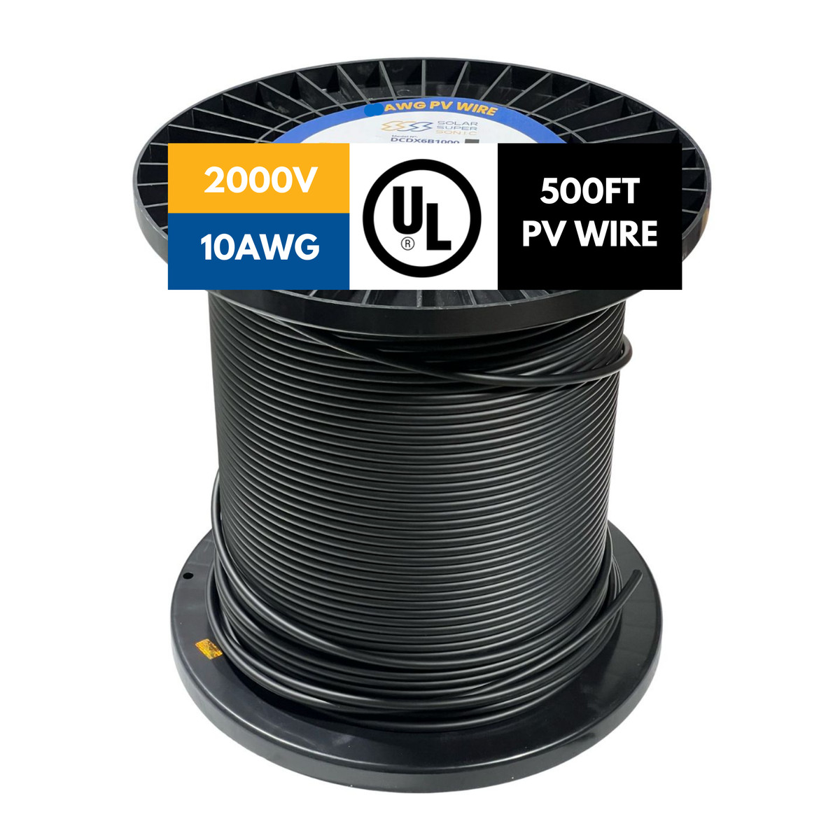 2000V PV Wire Tinned Stranded Copper – 8/10/12 AWG – Black/Red – 300 to 1000FT