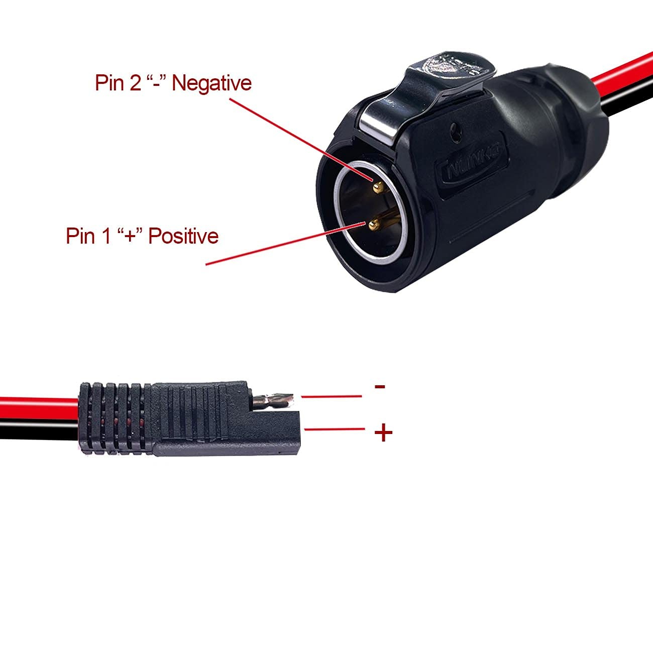Furrion 9M9 10AWG 2 Pin Power Industrial Circular Connector to SAE Adapter…