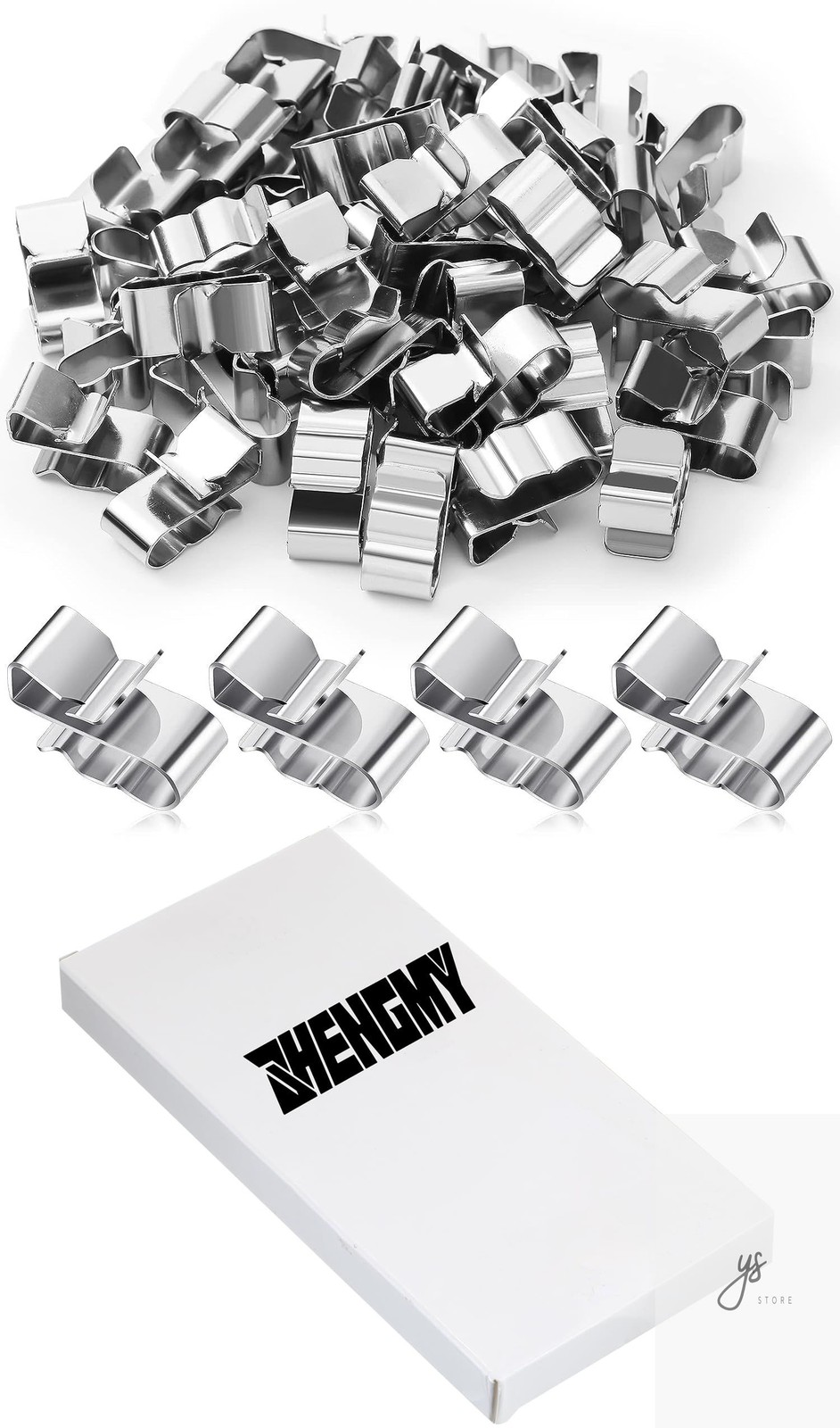50 Pcs Trailer Frame Wire Clips Stainless Steel Metal Cable Clips 22.5 mm/ 0.89