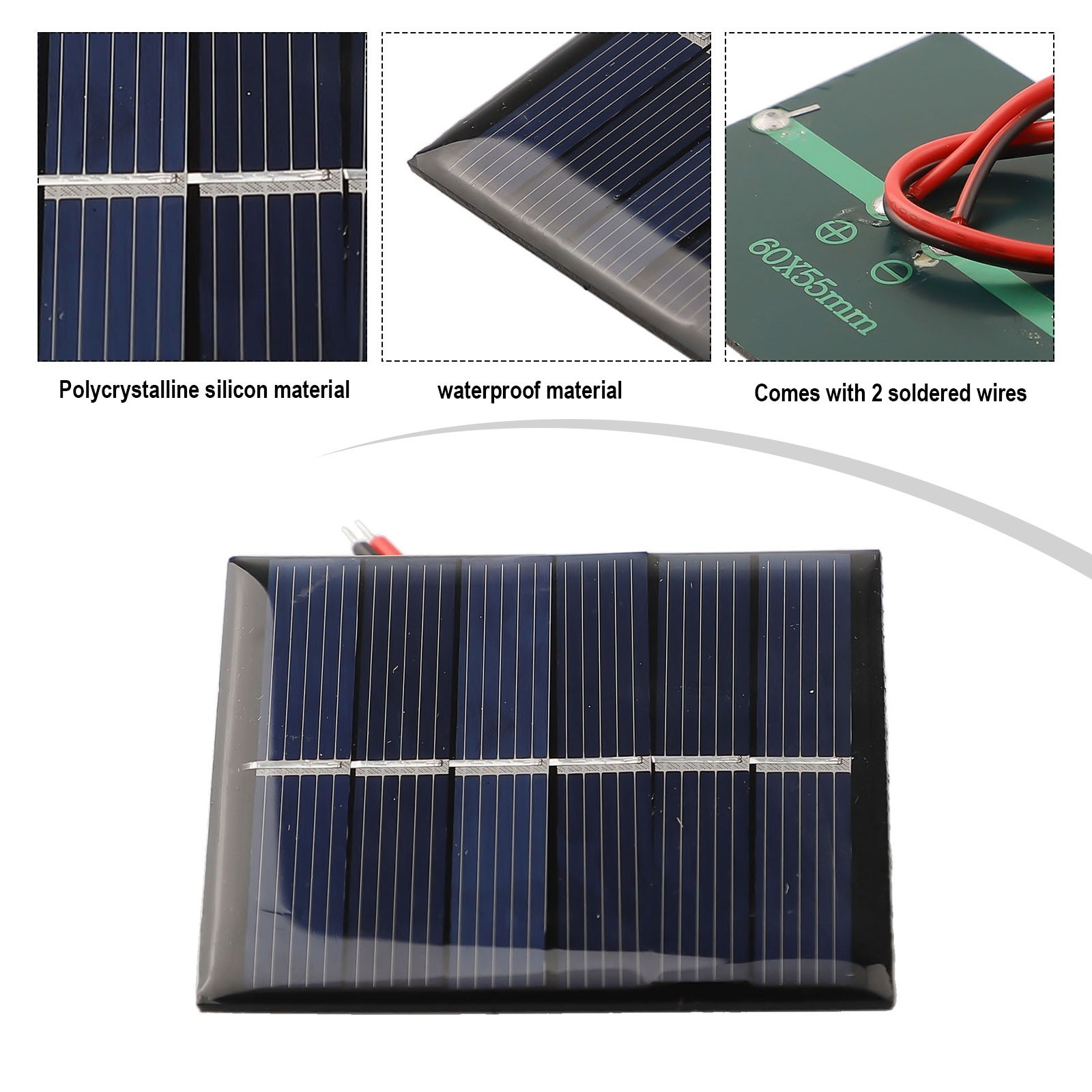 Compact 0 55W 3V Solar Panel Kit Charger for DIY Models Power Board and Line