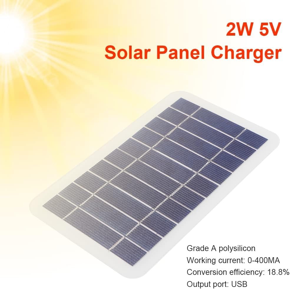 Versatile 2W Portable Solar Charger – Lightweight and Weather-Resistant Design