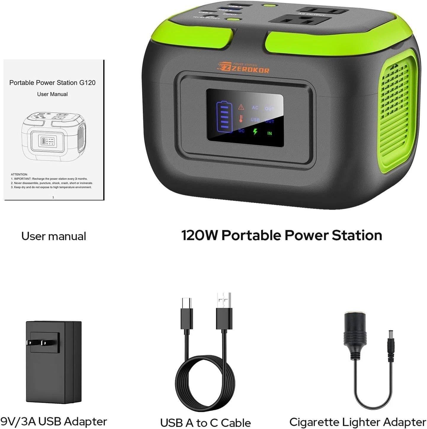 Compact 120W Power Station Solar Backup Battery Generator Lightweight