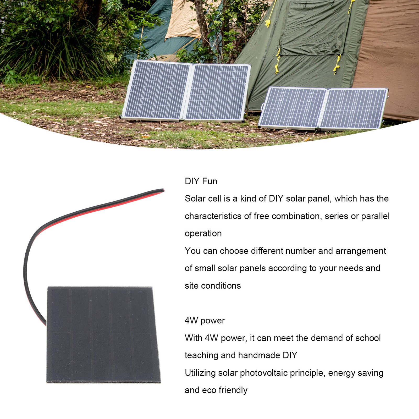 ˜3 Set Small Solar Panels Professional 1W Monocrystalline Silicon High Effici