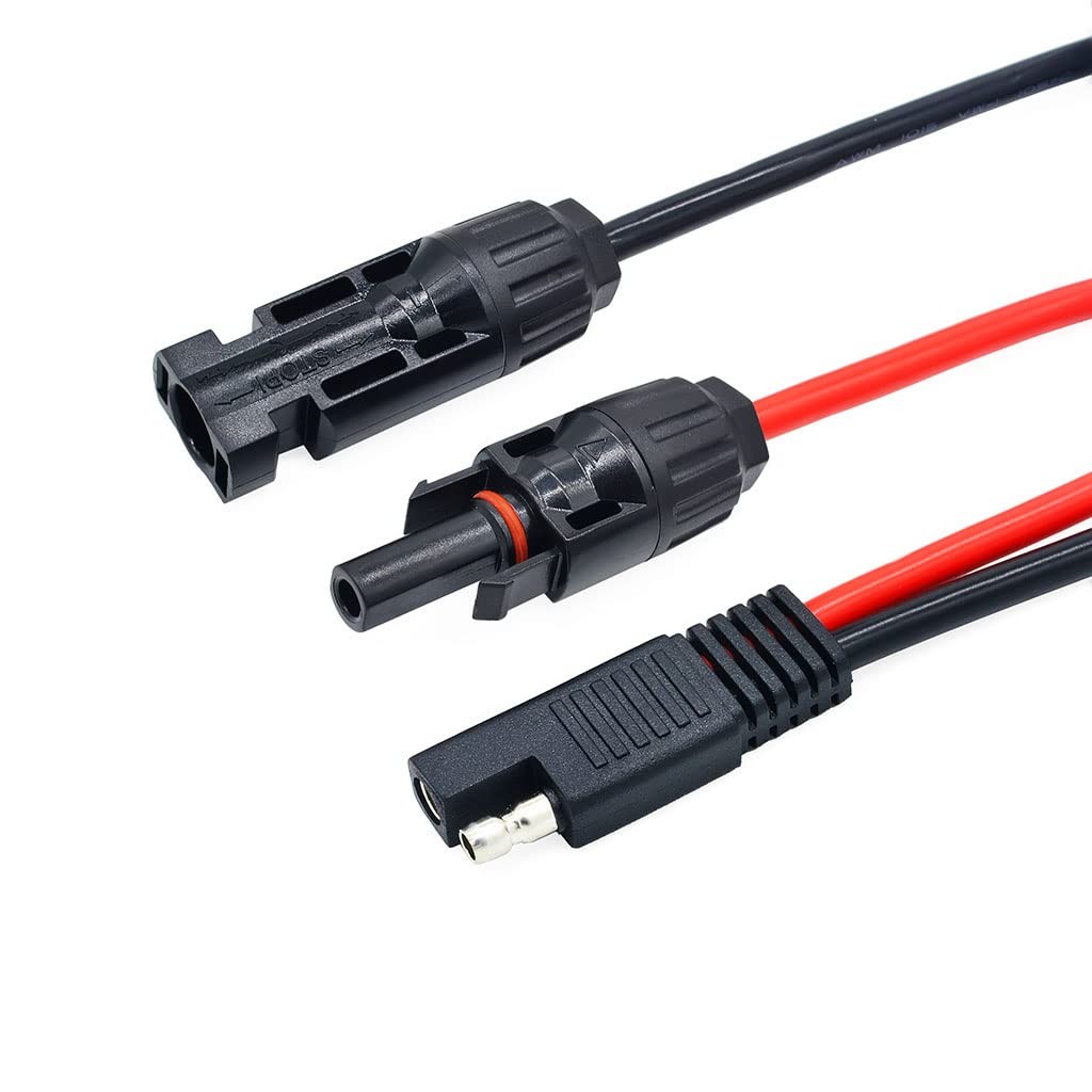 10AWG Solar Panel Connector Cable, SAE to Male & Female Solar Connectors Extensi