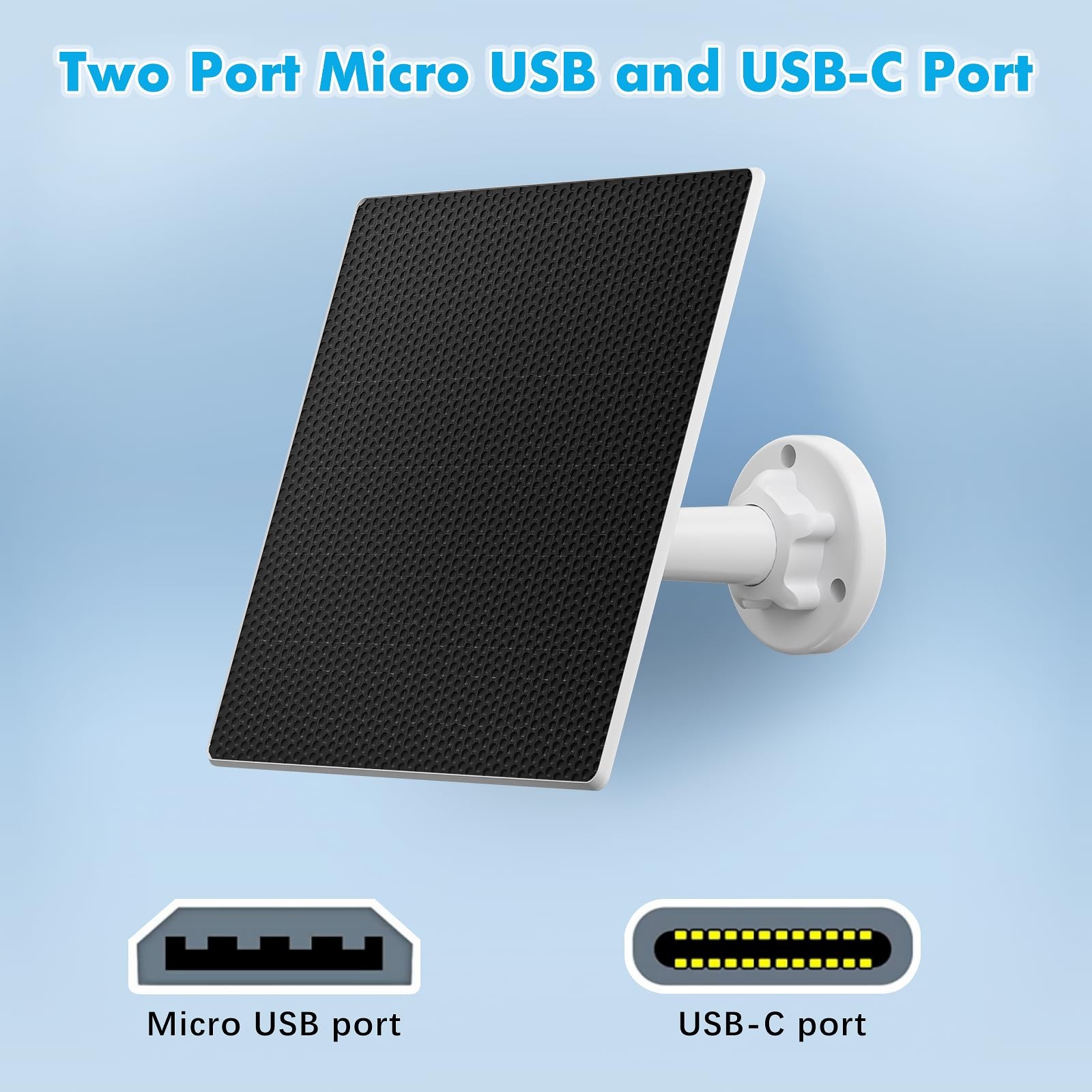 Solar Panel Charger for Security Camera Outdoor, 5W Solar Panels with Micro U…