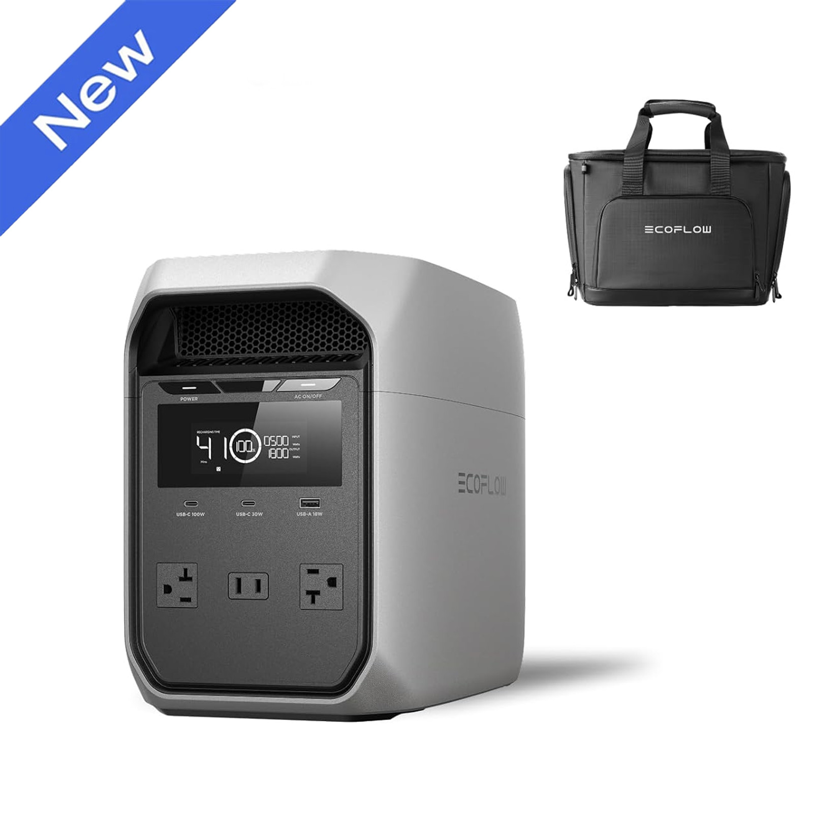 EcoFlow 1024Wh DELTA 3 Classic 1800W Portable Power Station for Home Backup