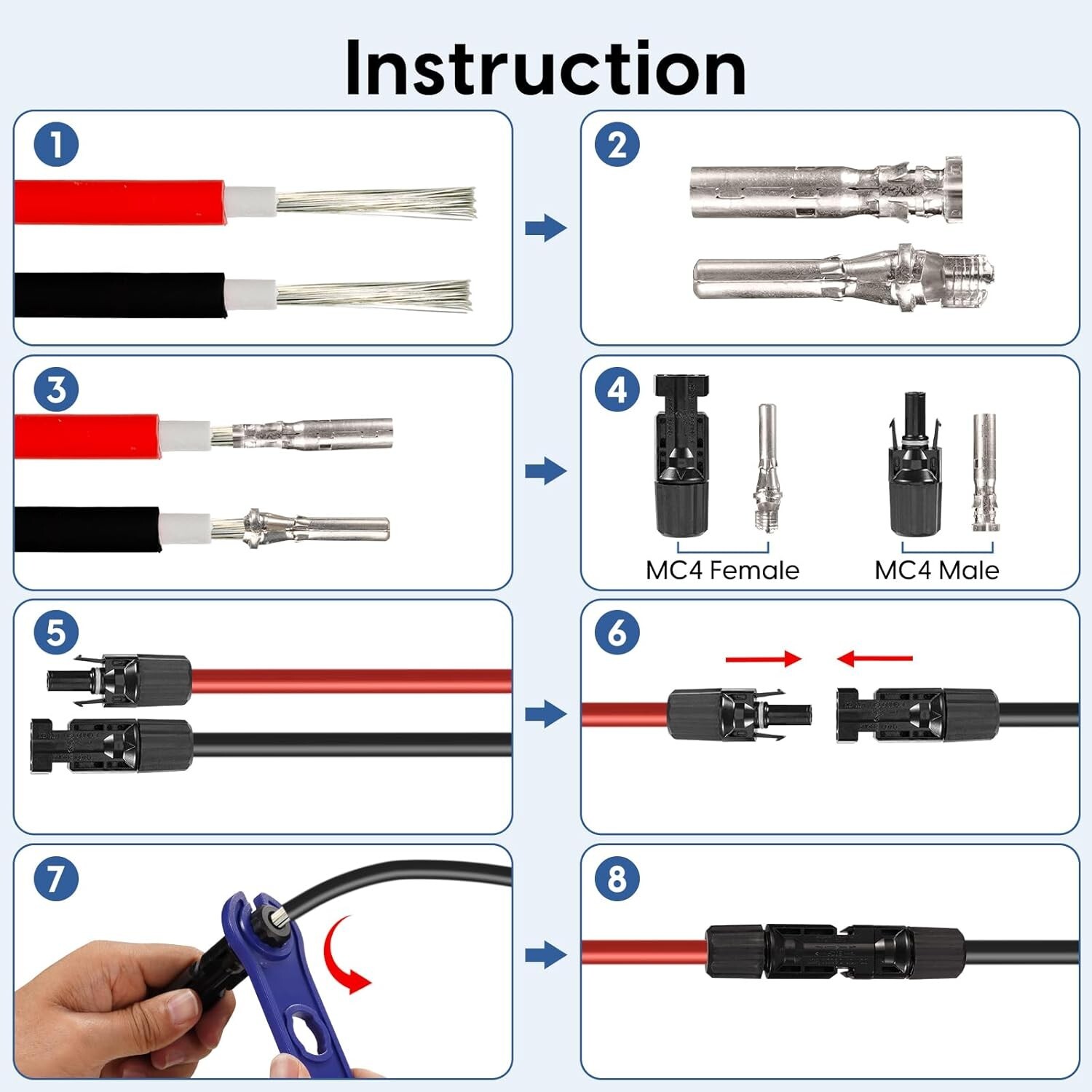 Solar Crimping Tool Kit PV Crimping Pliers Solar Panel Cable Connectors Crimper