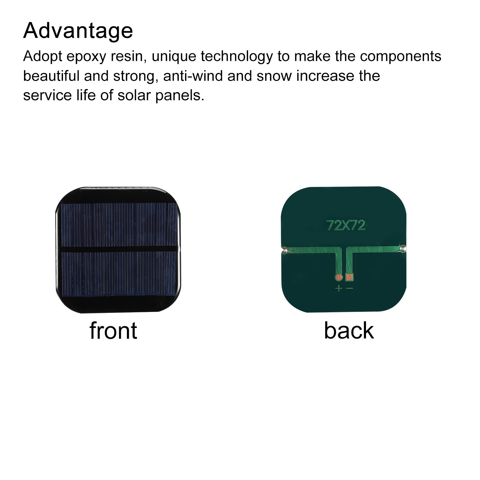 Mini Solar Panel Cell 5.5V 130mA 0.715W 72mm x 72mm for DIY Project Pack of 5