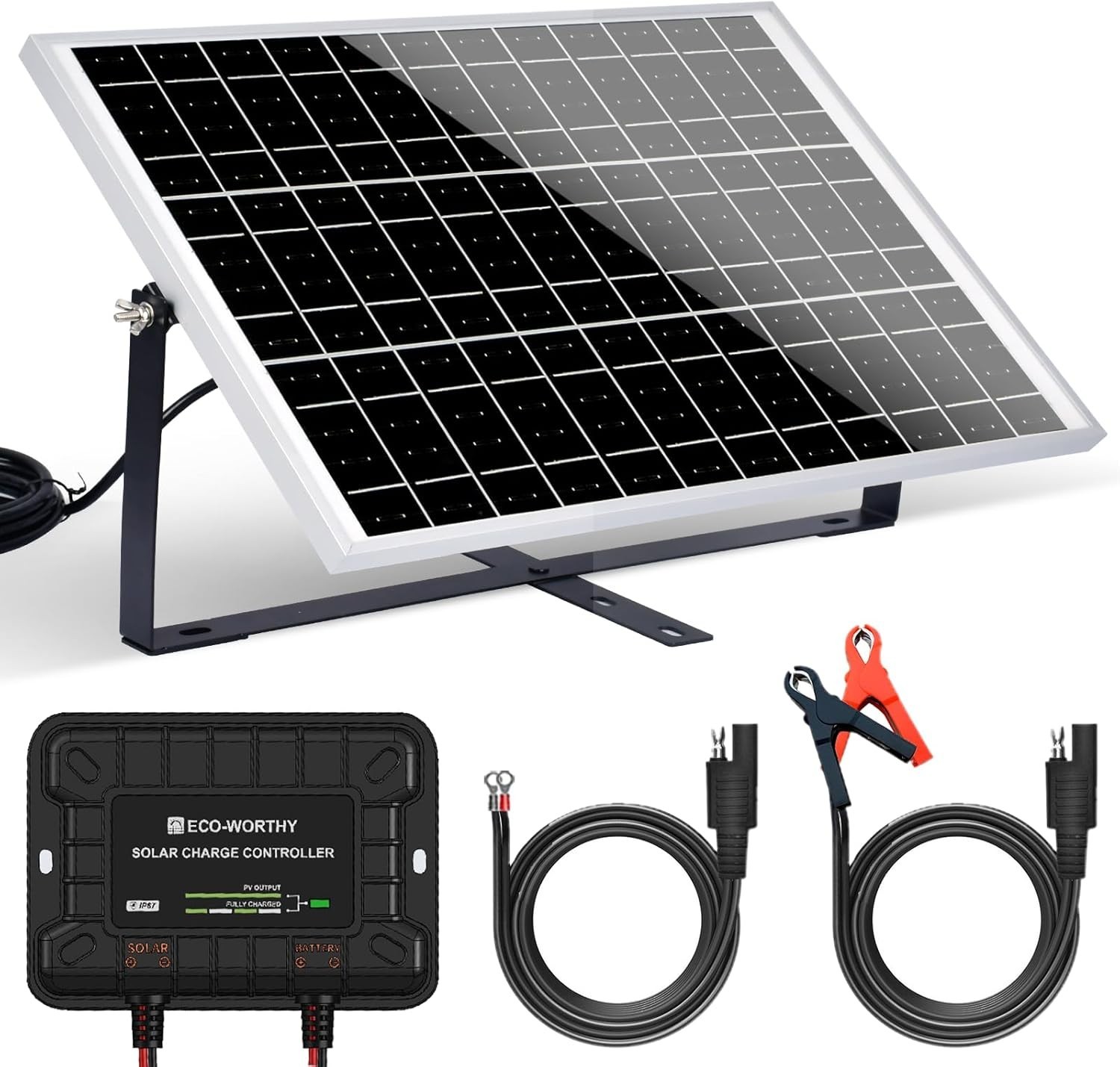 Kit de cargador solar de batería de 25 W y 12 V para autocaravanas, barcos y car