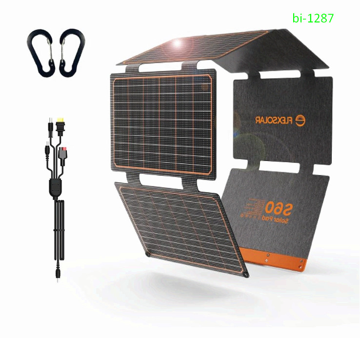 60W solar charger, USB-C PD3.0, USB-A QC3.0, DC, foldable, IP67 waterproof