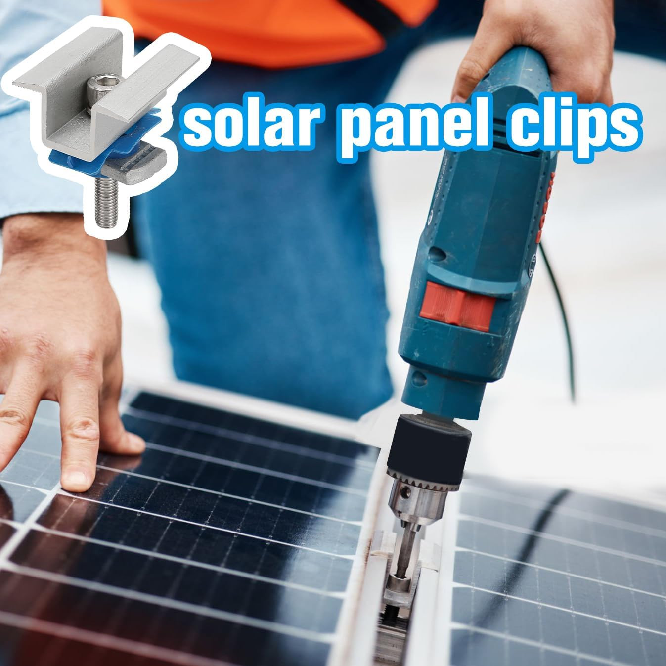 10 Pcs Adjustable Solar Panel Mounting Bracket Clamps Wide Photovoltaic Support