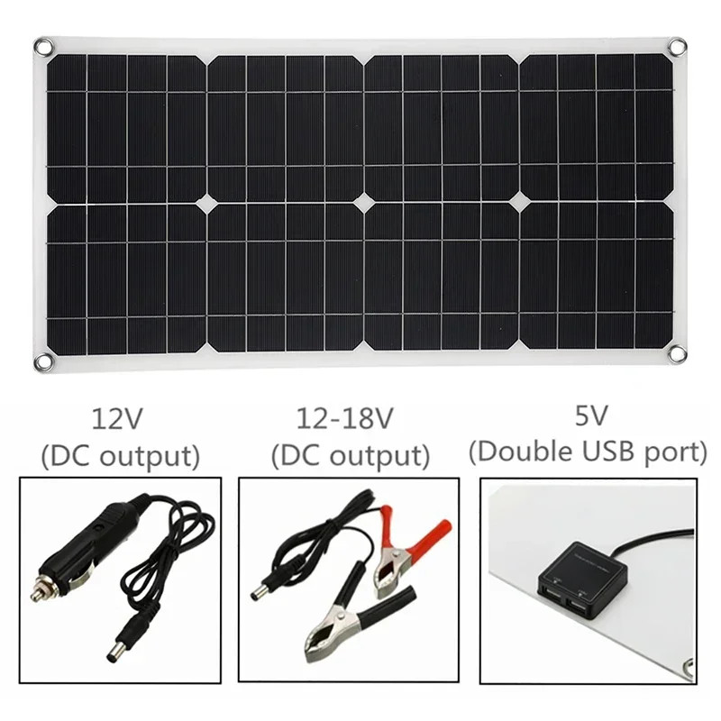 10W/20W/40W Flexible Solar Panel DC12-18V Waterproof Monocrystalline Solar Panel