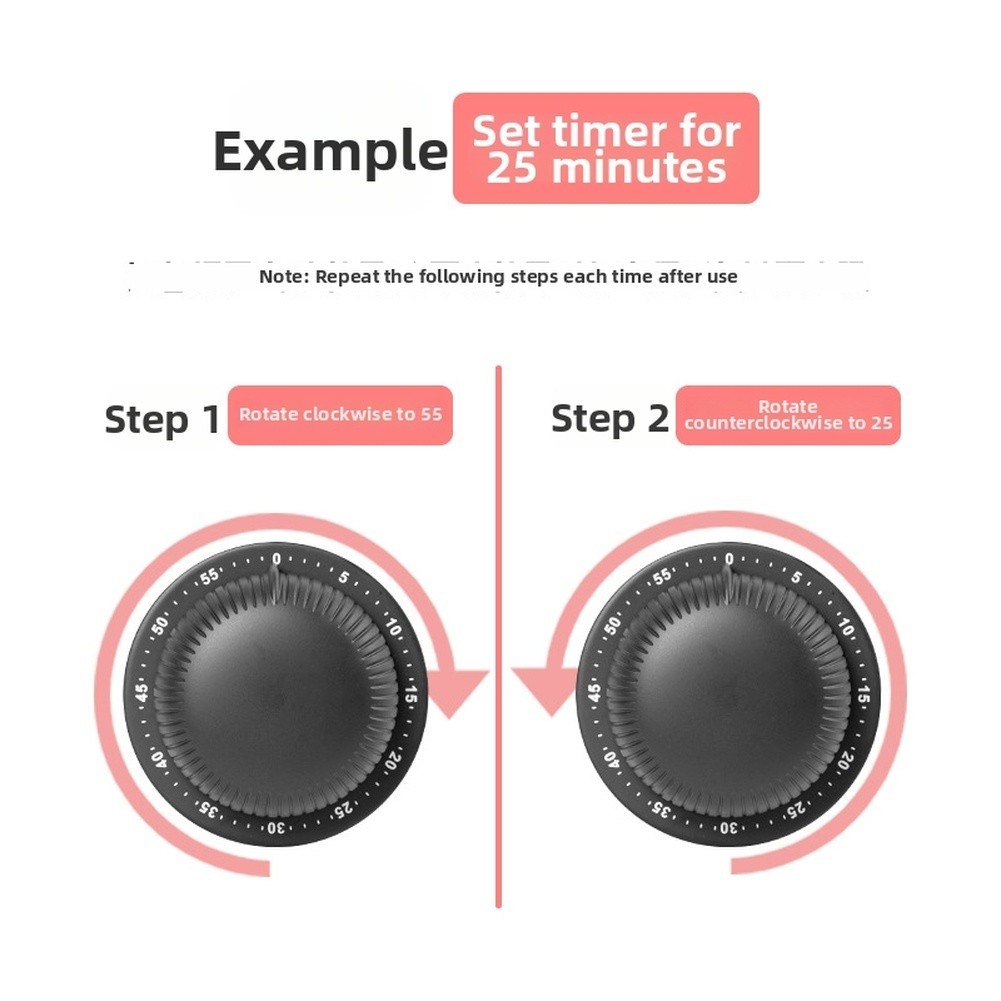 Mechanical Kitchen Timer Strong Magnetic Backing For Kitchen Environment