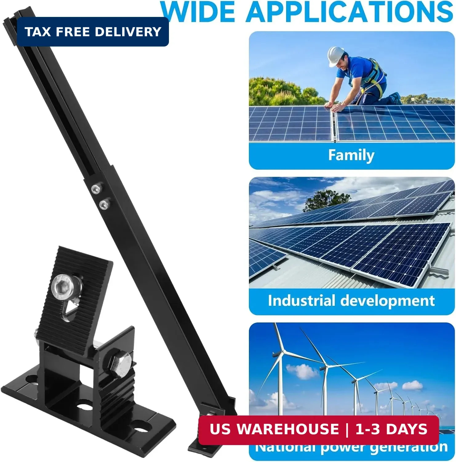 Adjustable Solar Panel Tilt Mount Brackets Aluminum Alloy Solar Panel Mounting S