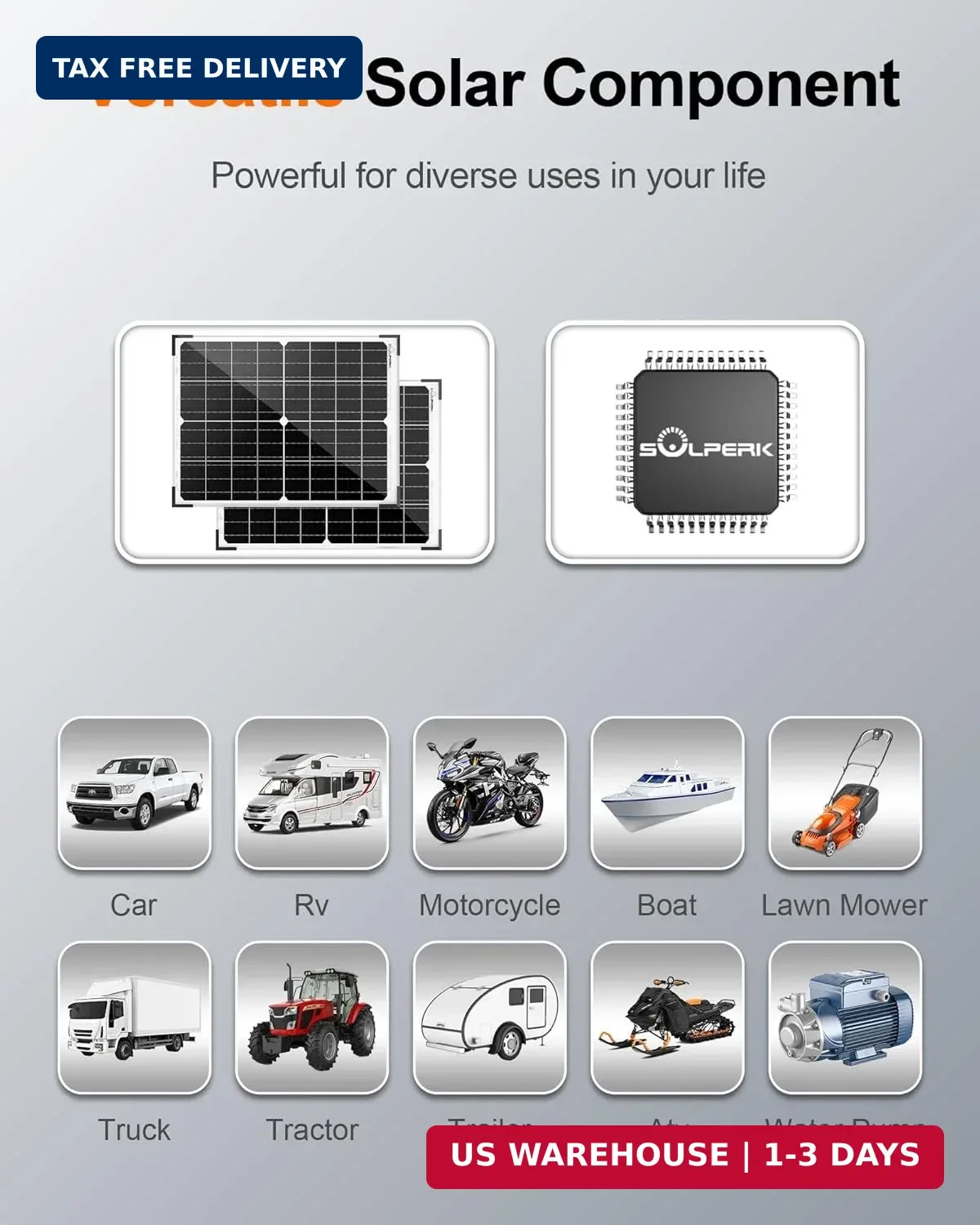 SOLPERK 12V 50W Solar Battery Charger, 2pcs 25W Solar Battery Maintainer+Waterpr