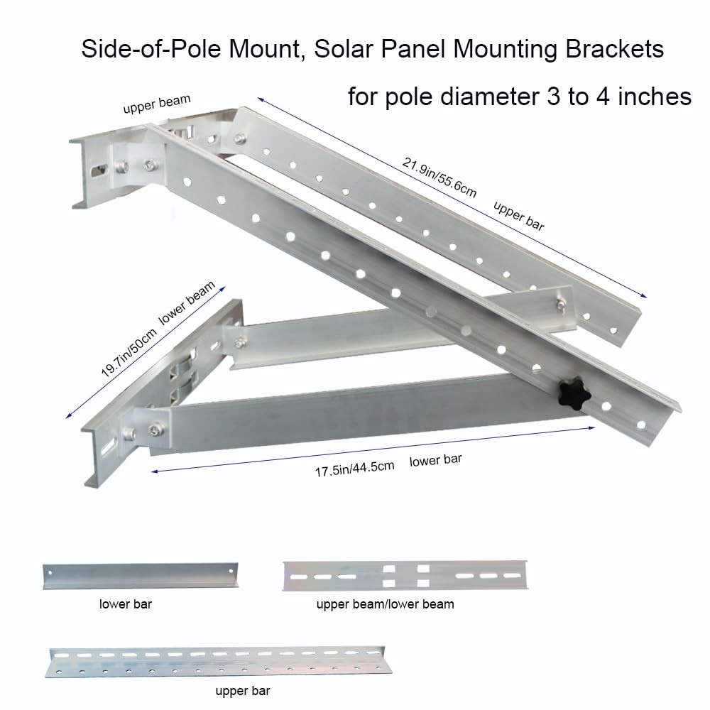 Solar Panel Mounting Bracket Pole Mounts Kit Up to 30W (Pole not Included)