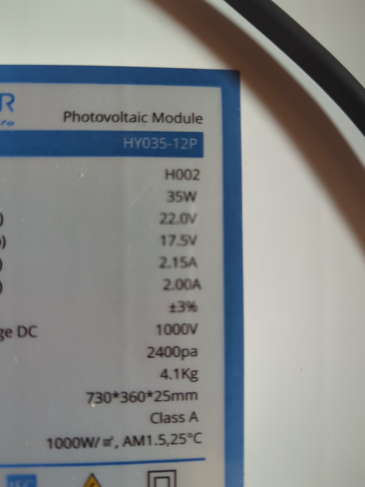 ACOPOWER 35W 12V Solar Panel