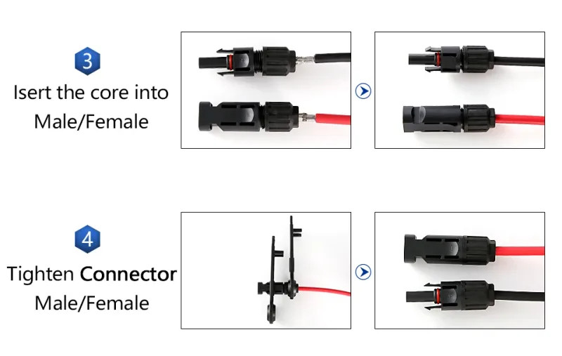 1 Pair PV Connector TUV Approved 1000V DC 35A Male Female For 2.5–6mm² Cable