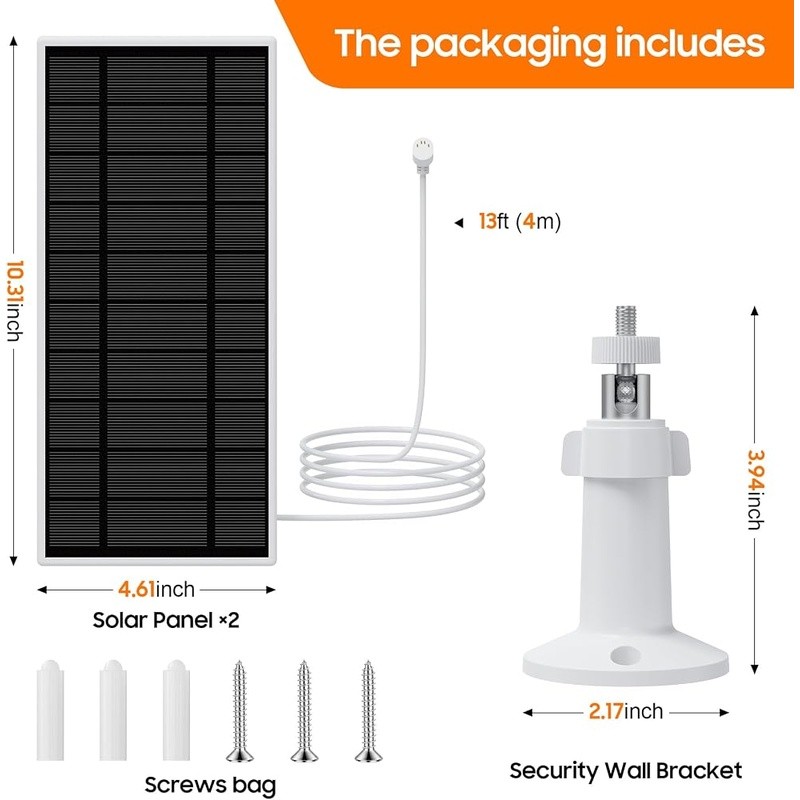Efficient Solar Panel Charger Google Nest Camera 360° Mount Waterproof System US