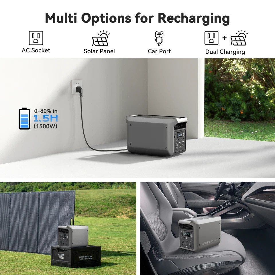 2200W Portable Power Station 2048Wh Solar Power Generator With App Control