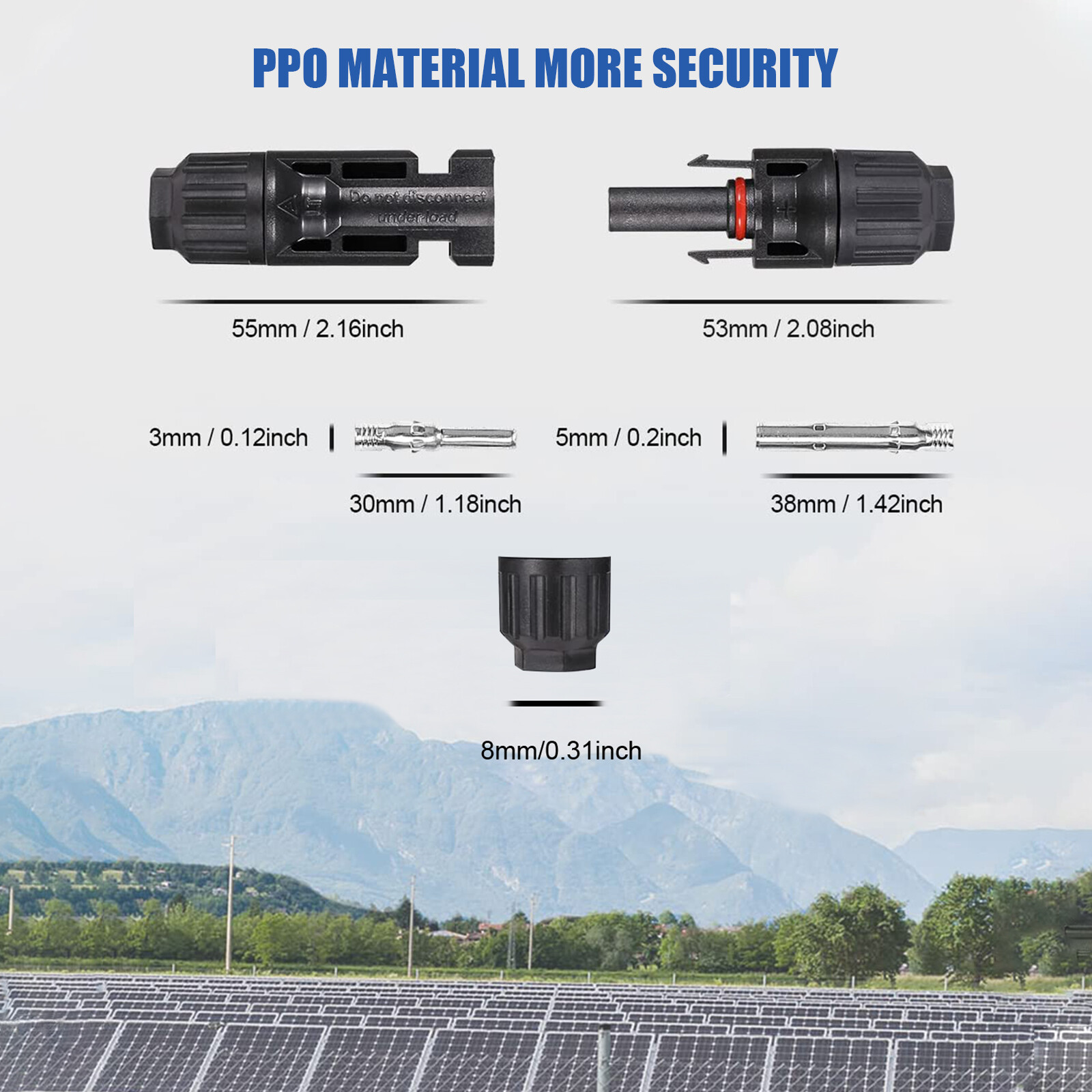 20Pcs Solar Cable Connectors 2.5mm-6mm 30Amp Waterproof Solar Panel Wire Joiners
