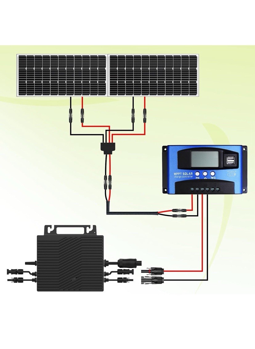 Solar Connectors for 3 Panels Waterproof Y Branch Parallel Adapter Cable(2 Pack)