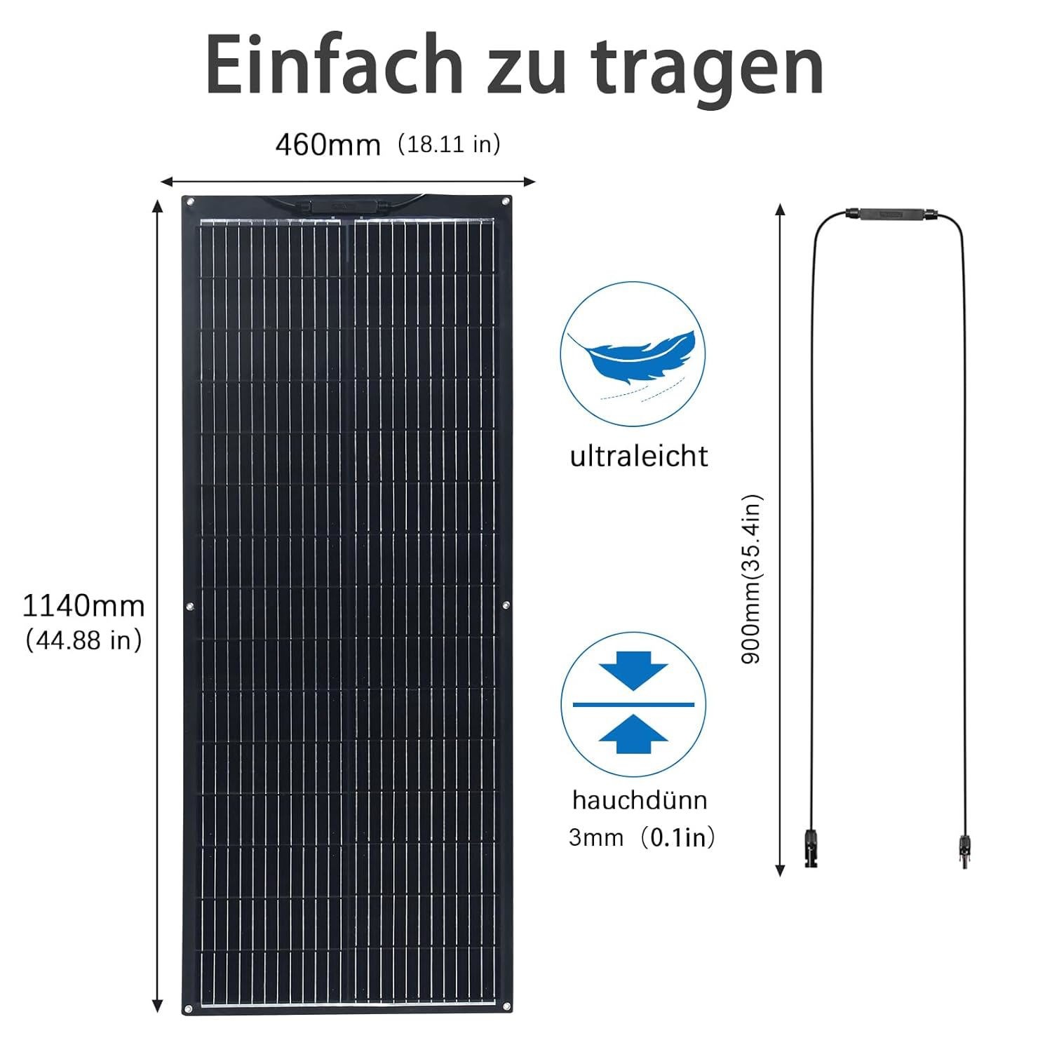 100W Flexible Solar Panel Mono Bendable Off-Grid Charger for RV Camper Boat NEW
