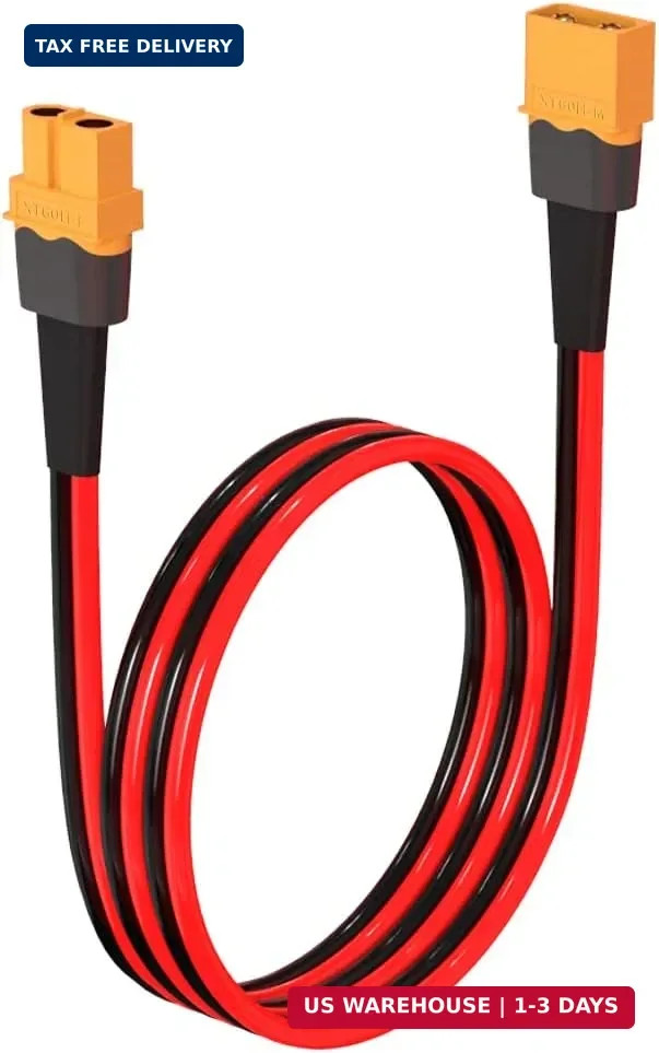 ELFCULB 10AWG 2FT XT60 Extension Cable 2 6 10 20 35 50 75 100FT XT60 Female to M
