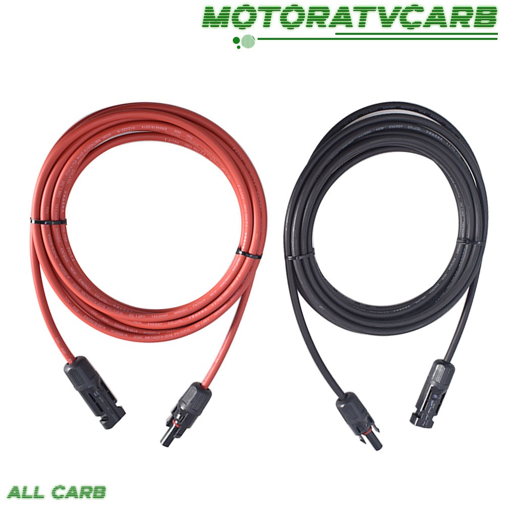ALL-CARB 10 Feet Solar Panel Extension Cable Wire Connector 12AWG Black + Red