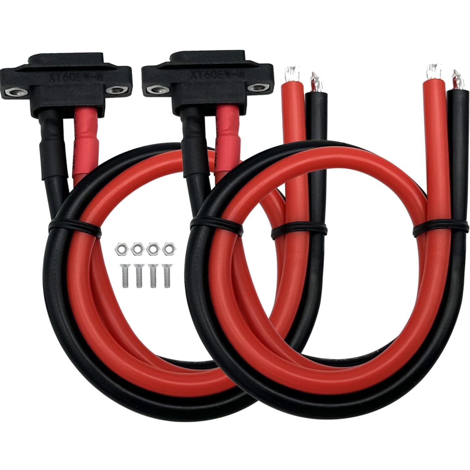 XT60 Male Pigtail Cable Panel Mount Connector 30cm 12AWG 2PCS