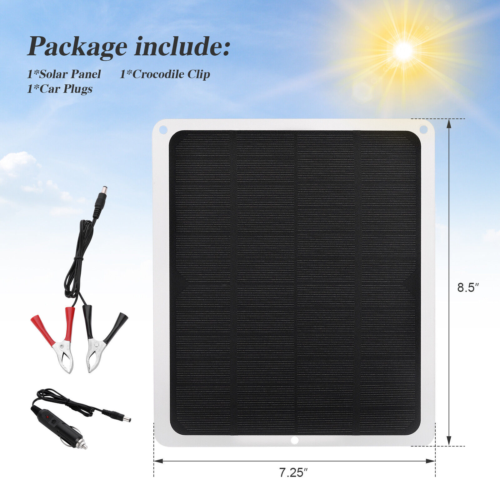 20W Solar Panel 12V Trickle Charger Battery Charger Kit Maintainer Boat Car RV