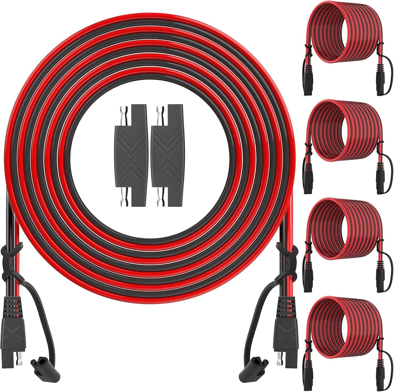 25ft SAE to SAE Extension Cable 16AWG 4-Pack Water Resistant Connectors