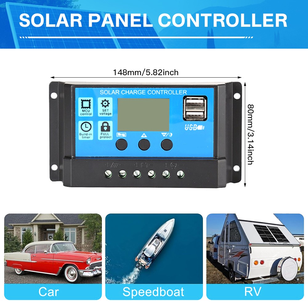 12v 100A Solar Panel Charging Off-Grid RV Camping Home Boat With Controller 20W